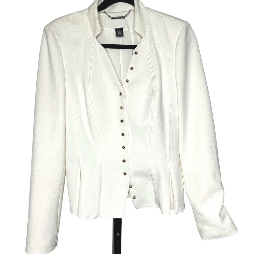 White‎ House Black Market Cream Jacket- 10-gold button,  fully lined see notes